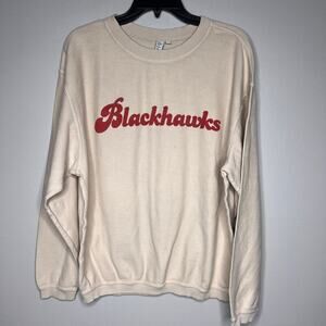Chicka-d Women's Chicago‎ Blackhawks Corded Crew Neck Size Small 100% Cotton